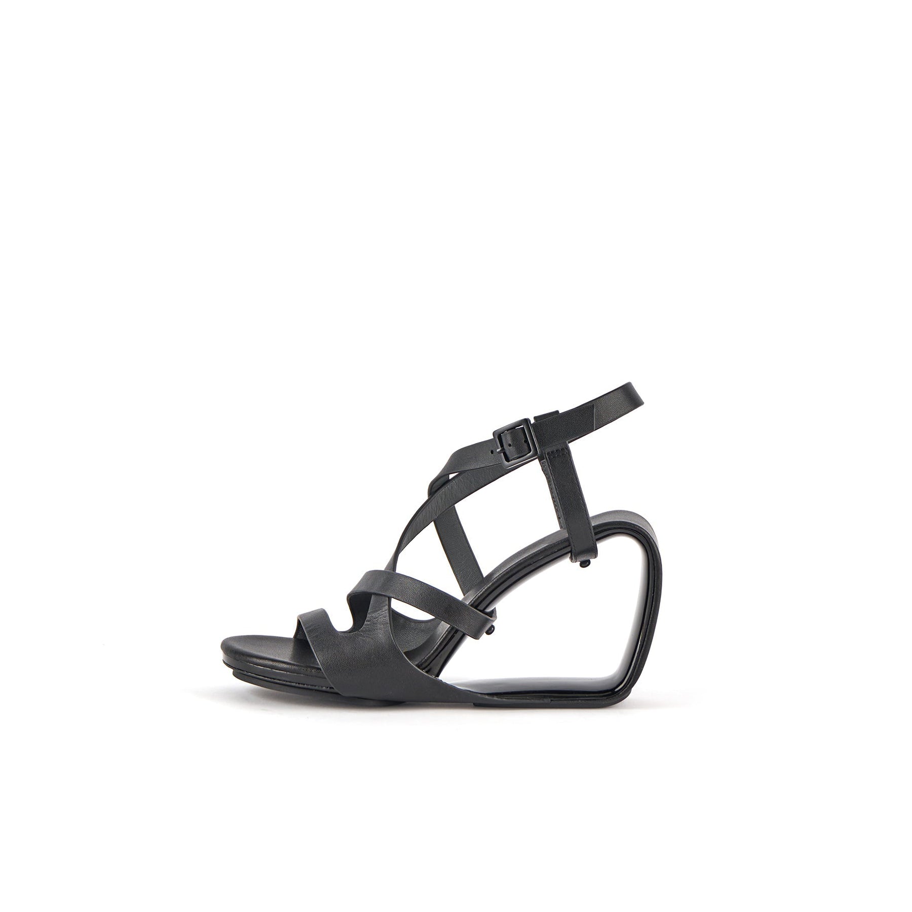 Jady Rose | Eloise Leather Strappy Wedges- Black