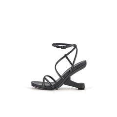 Jady Rose | Jojo Leather Strappy Heels - Black