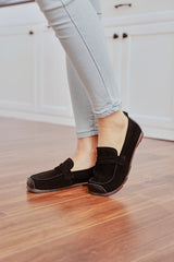 Rumour Has It | Walk It Suede Moccasin Loafer - Black