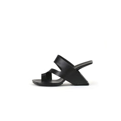 Jady Rose | Noreen Ring Toe Leather Heels - Black