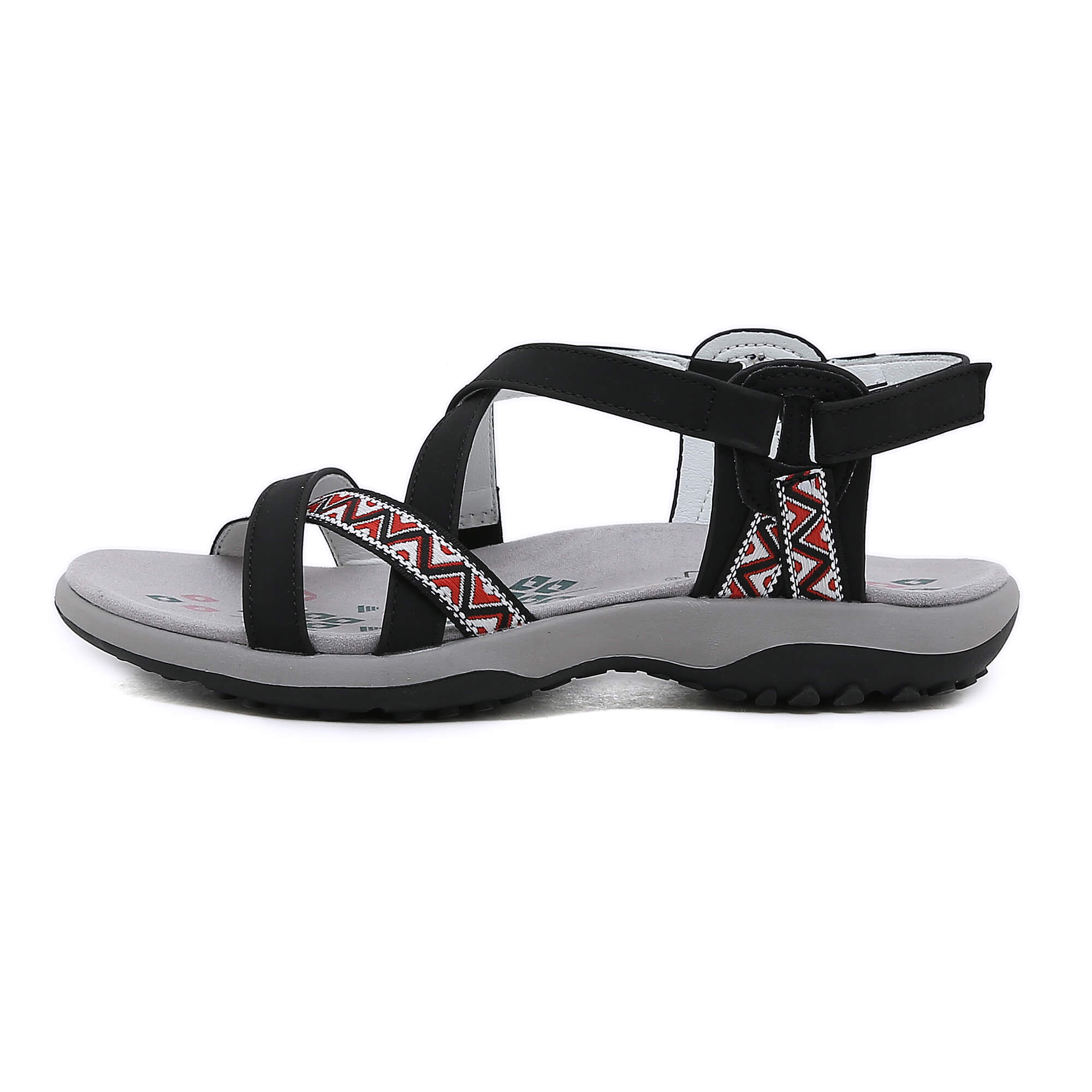 Siketu | Abstract Embroidered Strap Comfy Sandal