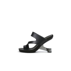 Jady Rose | Cozumel Ring-Toe Leather Heels - Black