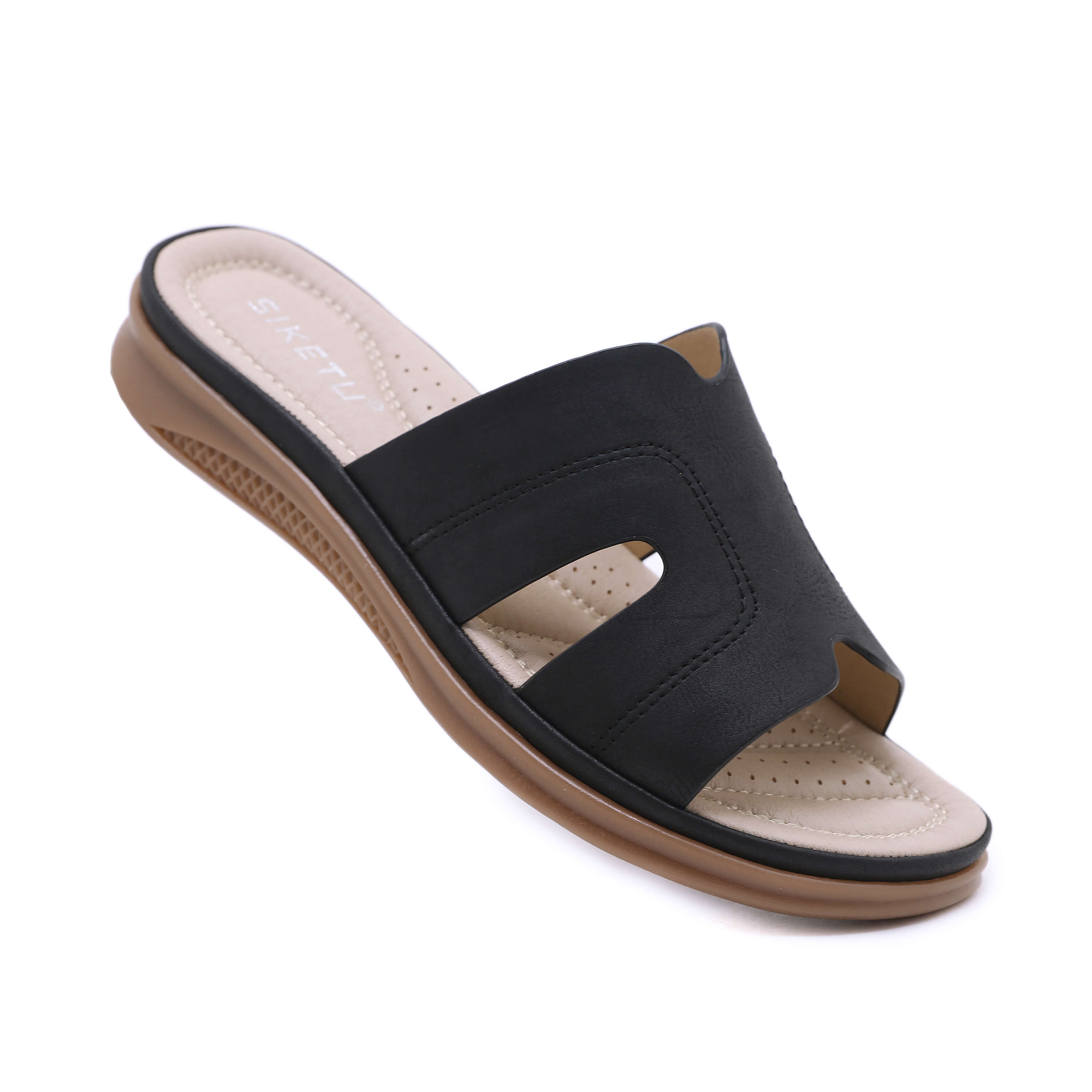 Siketu | Off the Coast Cushioned Flat Sandals - Black