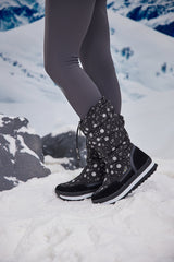 Frozen Princess | Snowing Kicker Water-Repellent Snow Boot - Black