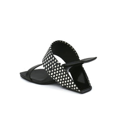 JADY ROSE | STRAP HEEL LEATHER SANDAL - BLACK