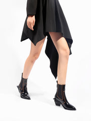 JADY ROSE | SHARP TOE BLACK LEATHER CHELSEA BOOTIE