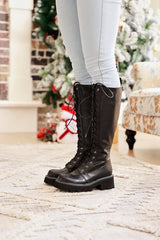 Jady Rose | Vinny Chunky-heel Leather Knee High Boot