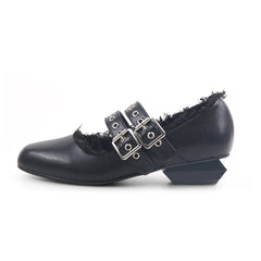 Jady Rose | Erica Double Strap Studded Mary Jane - Black