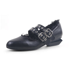 Jady Rose | Erica Double Strap Studded Mary Jane - Black