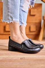 Rumour Has It | Nolita Perforated Leather Loafer - Black