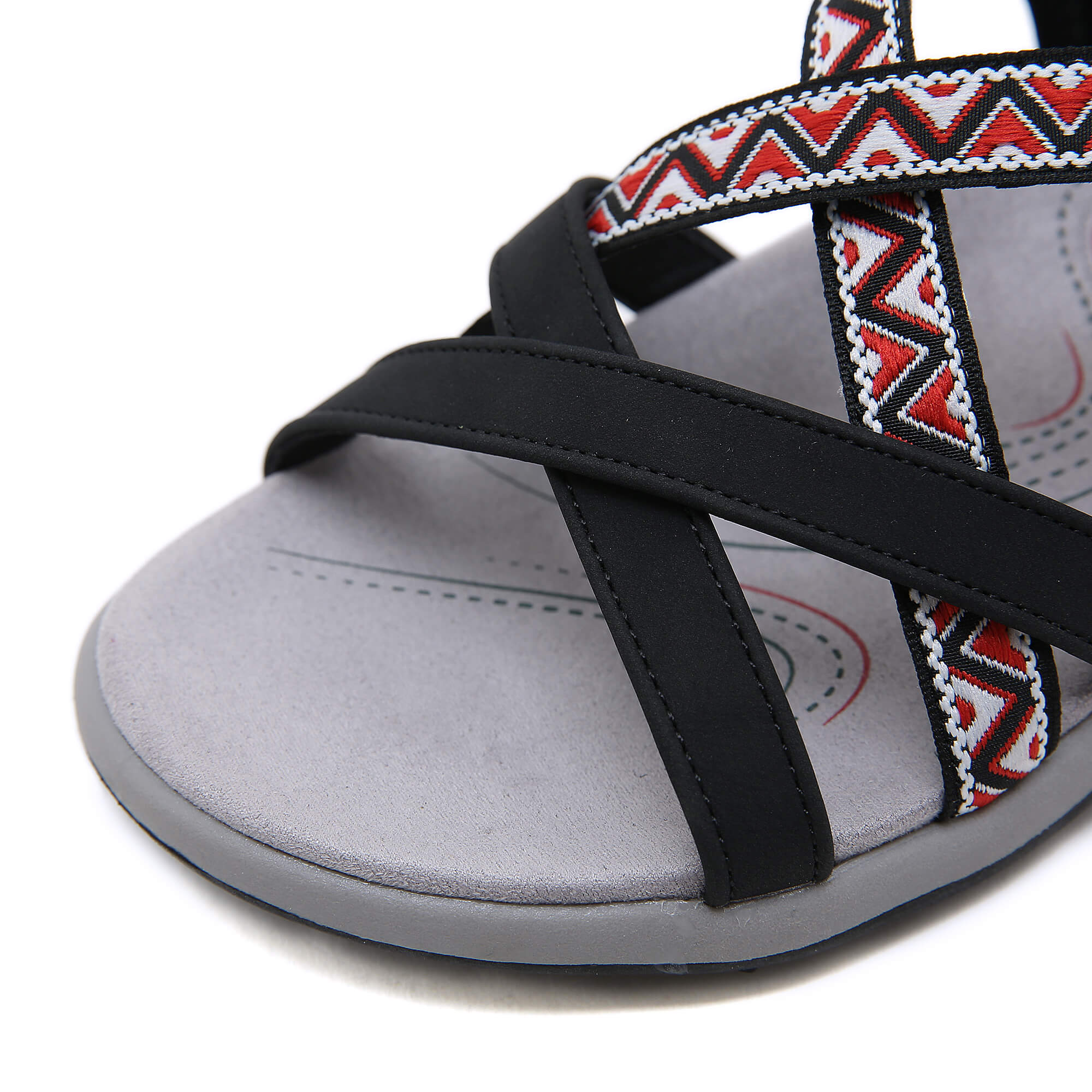 Siketu | Abstract Embroidered Footbed Sandal