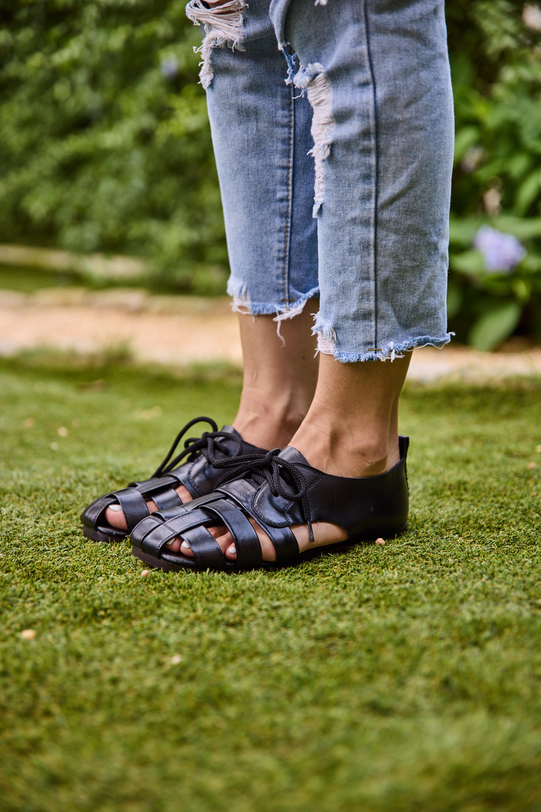 Rumour Has It | Daybreaker Leather Woven Sandal - Black