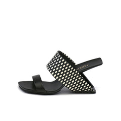 JADY ROSE | STRAP HEEL LEATHER SANDAL - BLACK