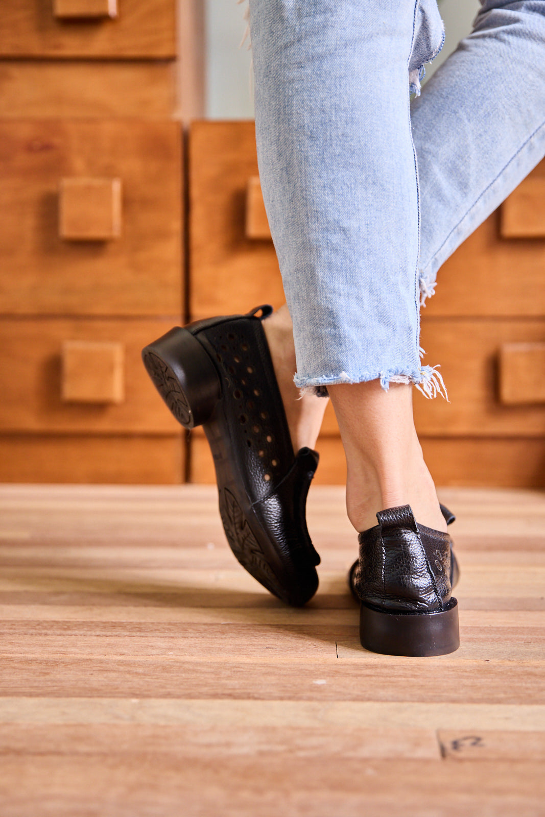 Rumour Has It | Nolita Perforated Leather Loafer - Black