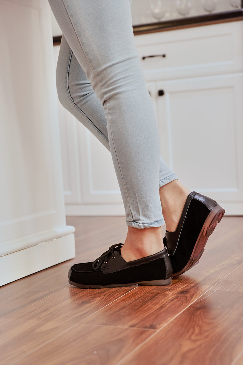 Rumour Has It | Destra Suede Moccasin - Black