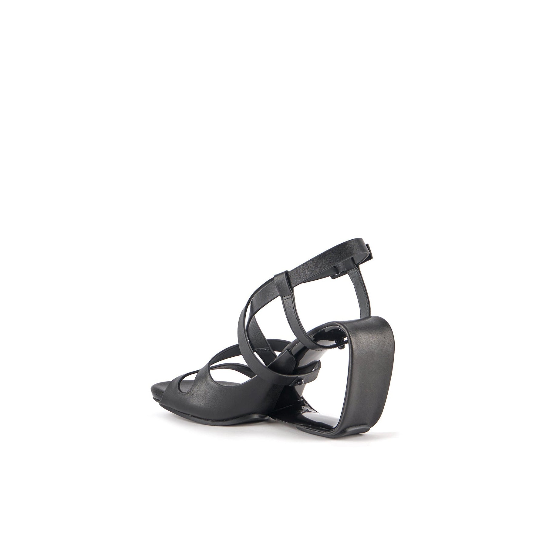 Jady Rose | Eloise Leather Strappy Wedges- Black