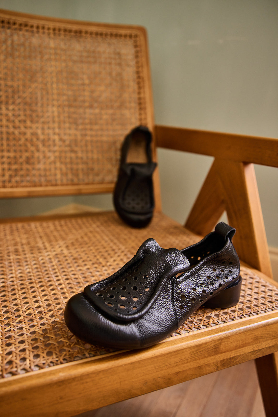 Rumour Has It | Nolita Perforated Leather Loafer - Black