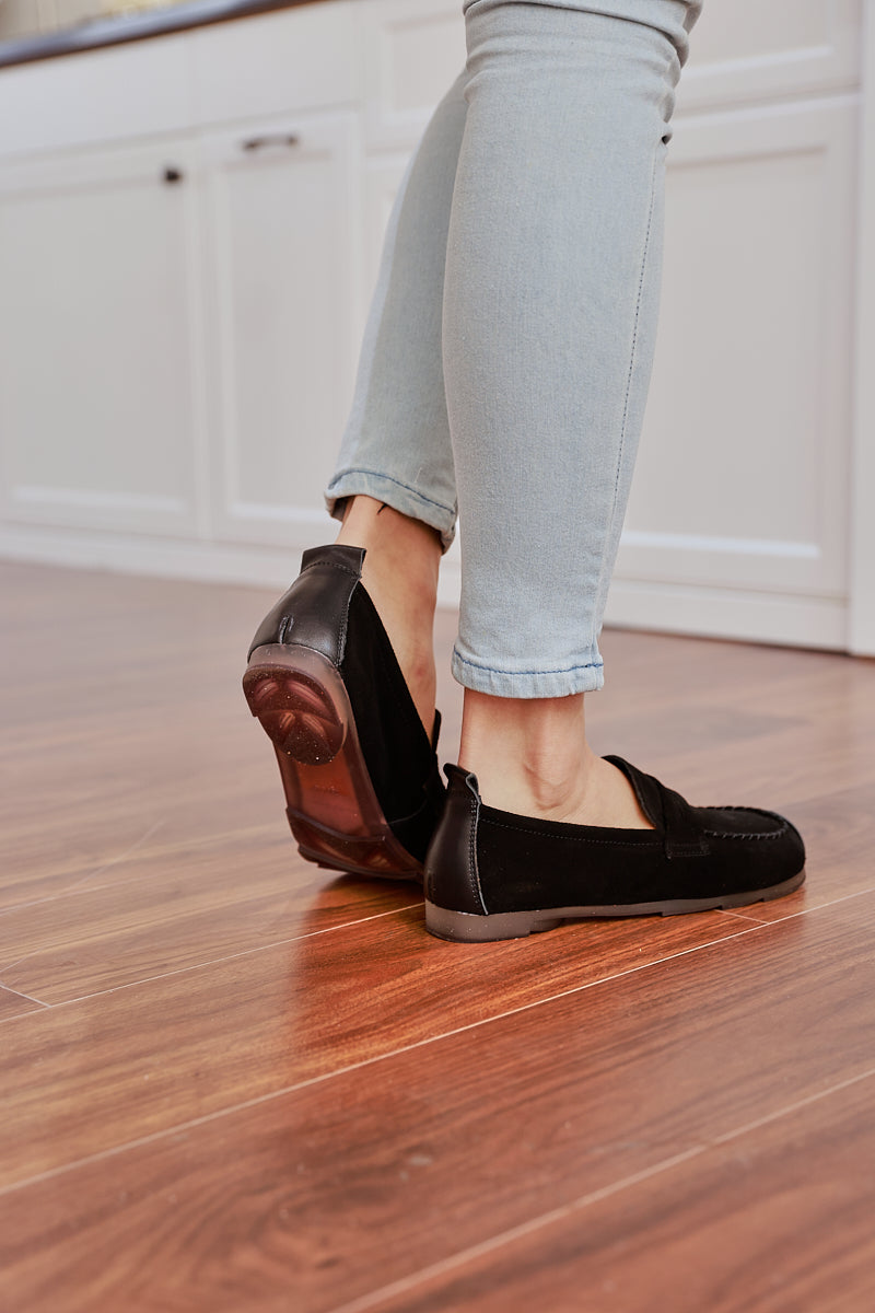 Rumour Has It | Walk It Suede Moccasin Loafer - Black