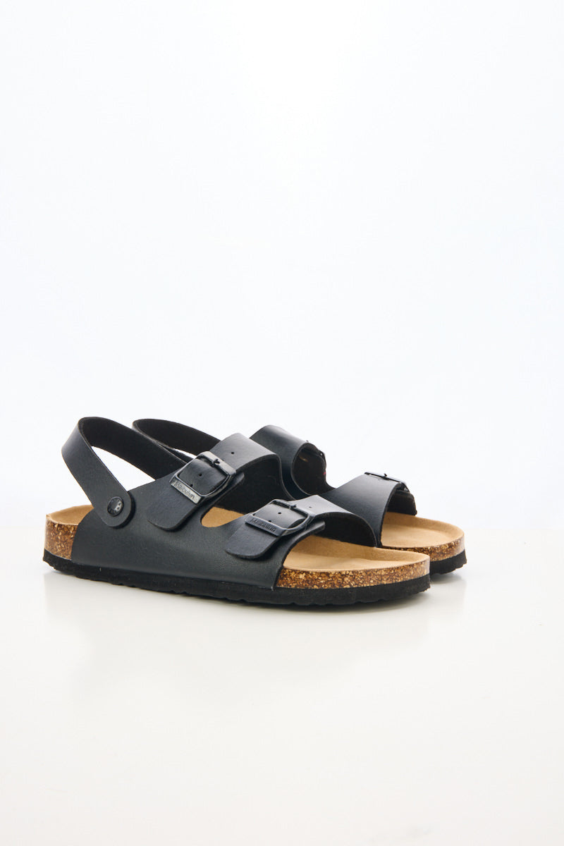 Maibulun | Double Strap Slingback Footbed Sandal - Black