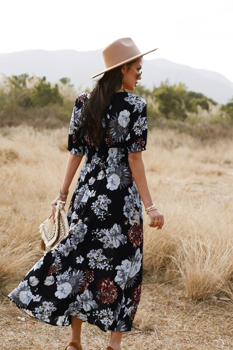 Celestina Floral Print Midi Dress