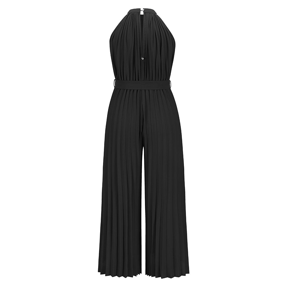 Walter Plisse Halter Neckline Jumpsuit