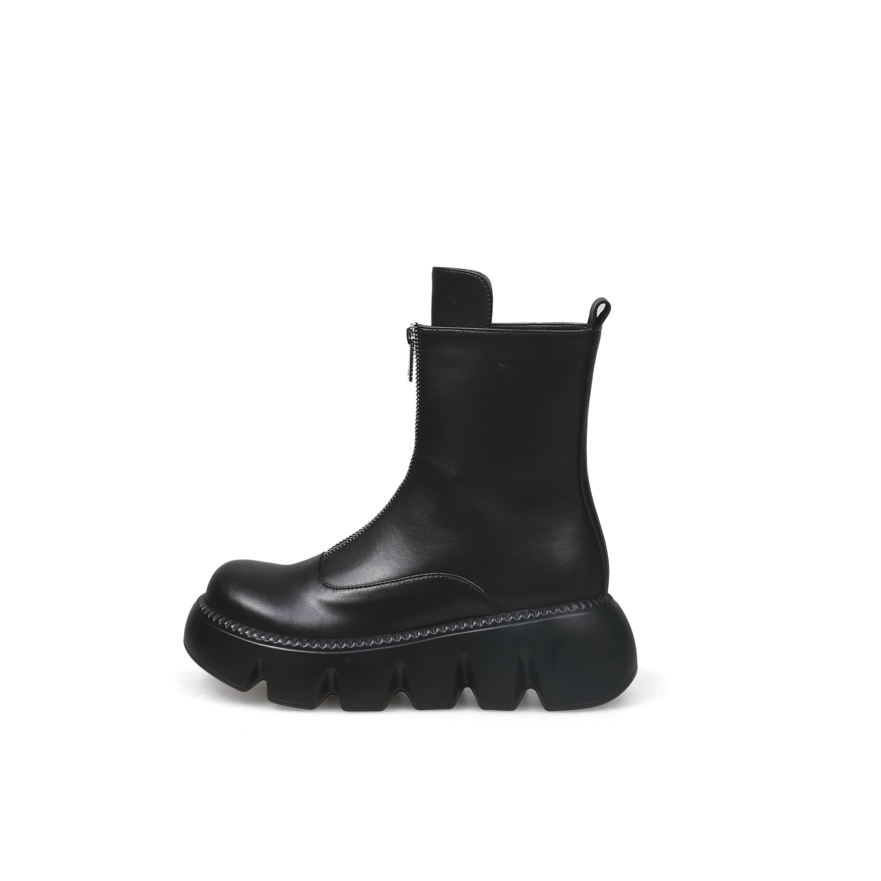 JADY ROSE | BLACK LEATHER FRONT ZIP CHELSEA BOOT