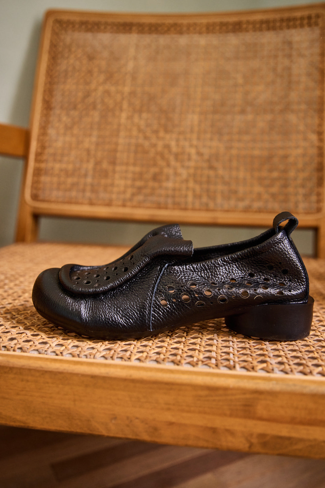 Rumour Has It | Nolita Perforated Leather Loafer - Black