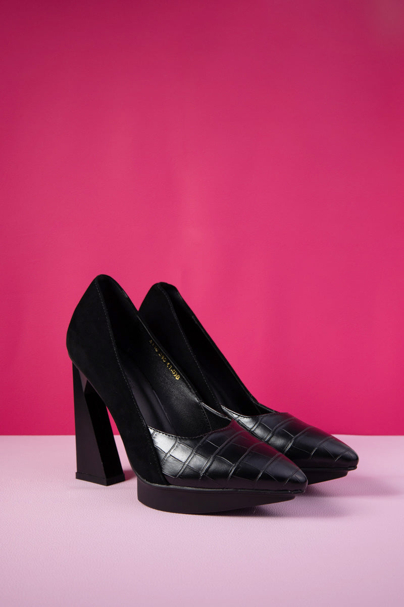 Jady Rose | Copeland Leather Heel Pump - Black