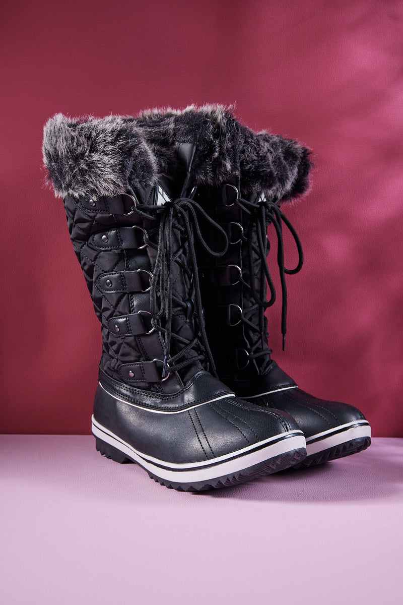 Frozen Princess | Hickory Isabella Water-Repellent Snow Boot - Black