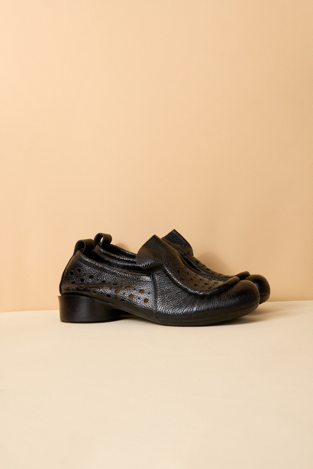 Rumour Has It | Nolita Perforated Leather Loafer - Black