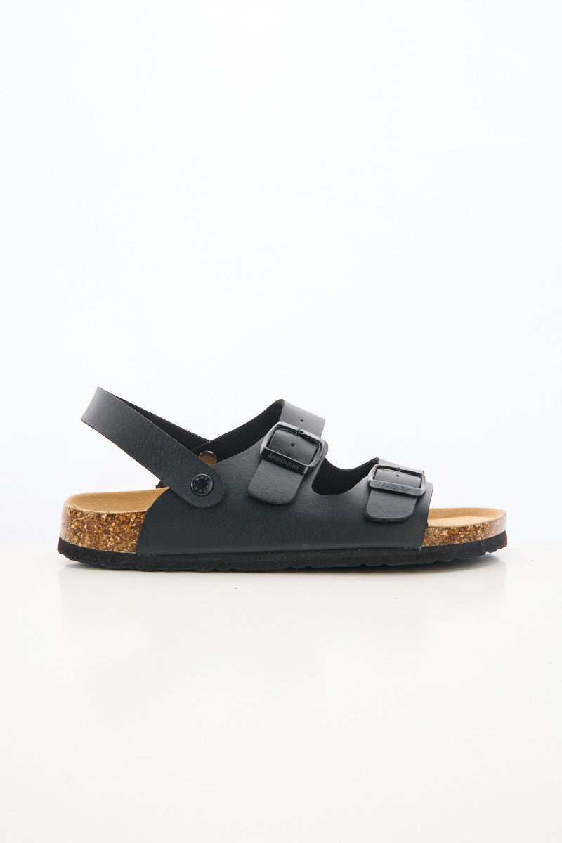 Maibulun | Double Strap Slingback Footbed Sandal - Black