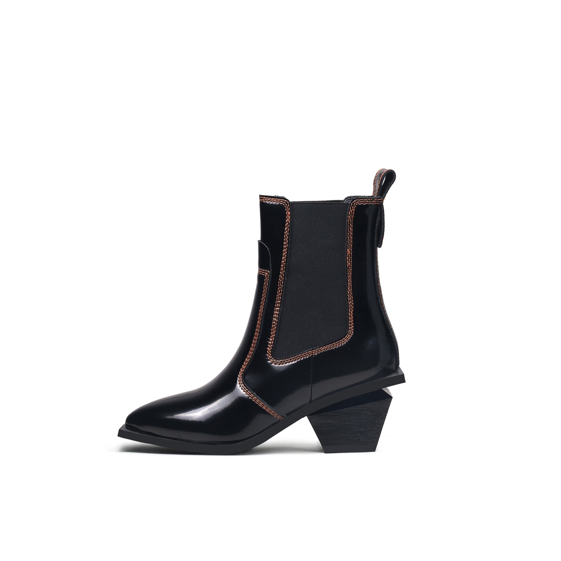 JADY ROSE | SHARP TOE BLACK LEATHER CHELSEA BOOTIE