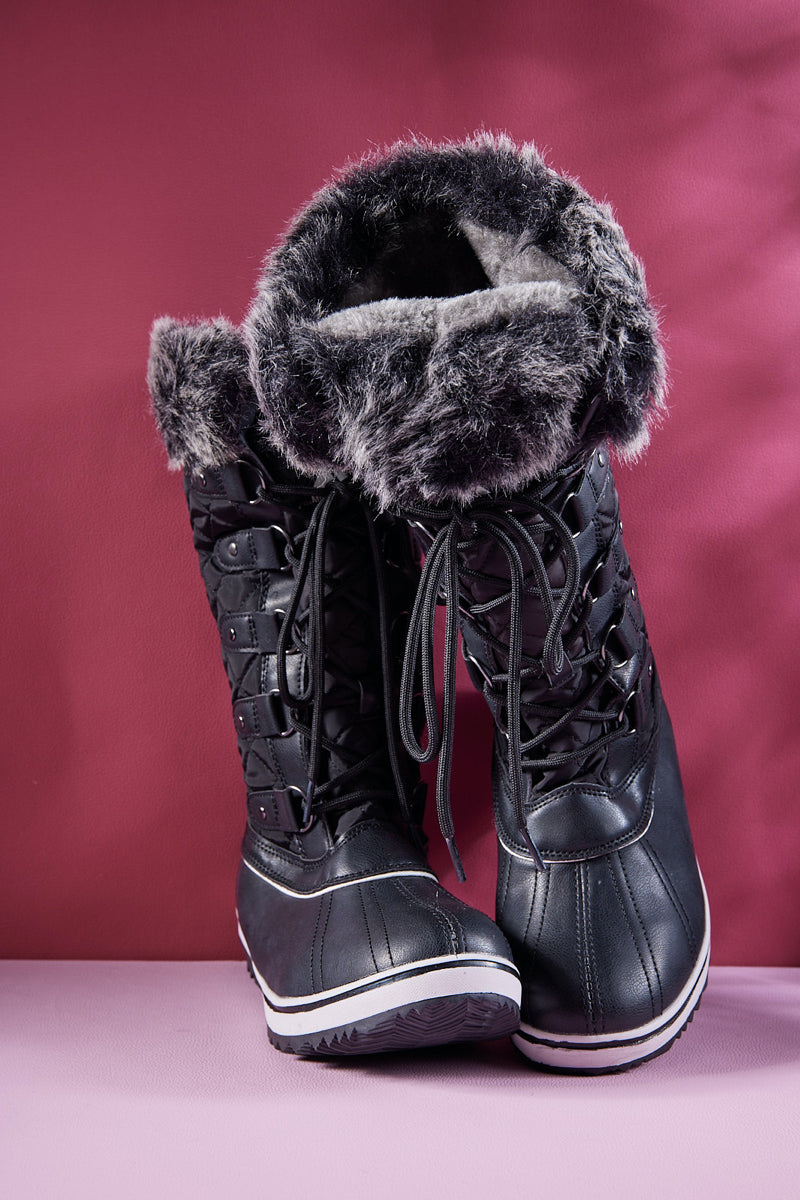 Frozen Princess | Hickory Isabella Water-Repellent Snow Boot - Black