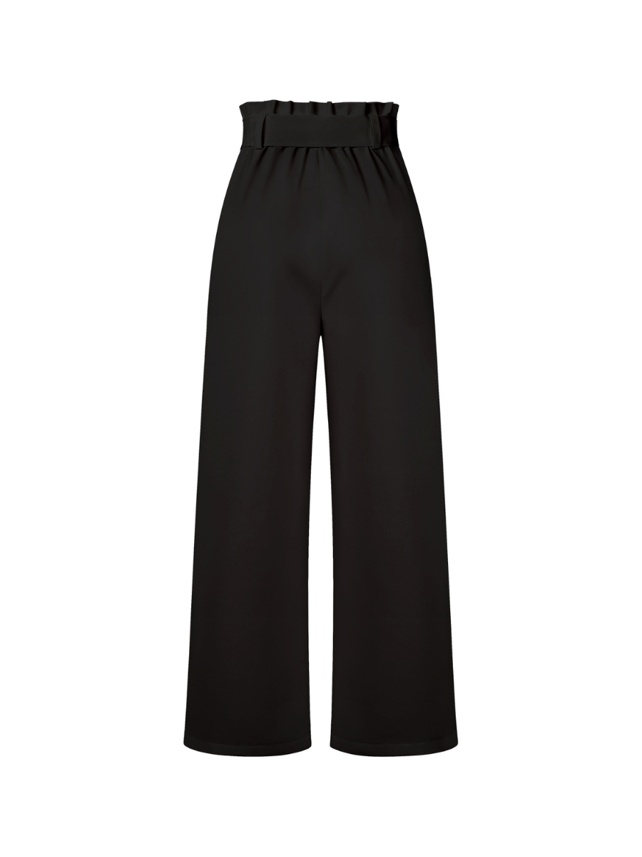 Iconic High Rise Pocketed Trouser Pants - Black