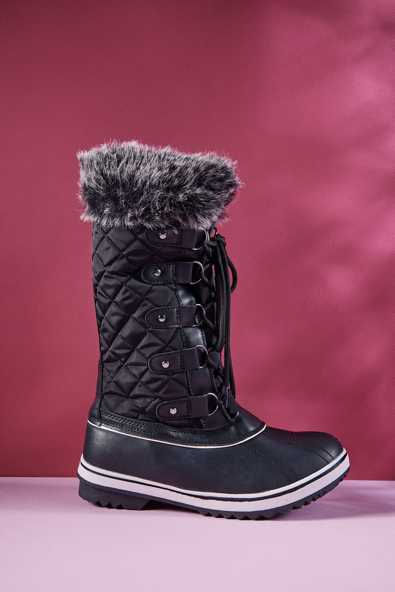 Frozen Princess | Hickory Isabella Water-Repellent Snow Boot - Black