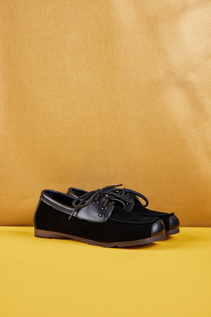 Rumour Has It | Destra Suede Moccasin - Black