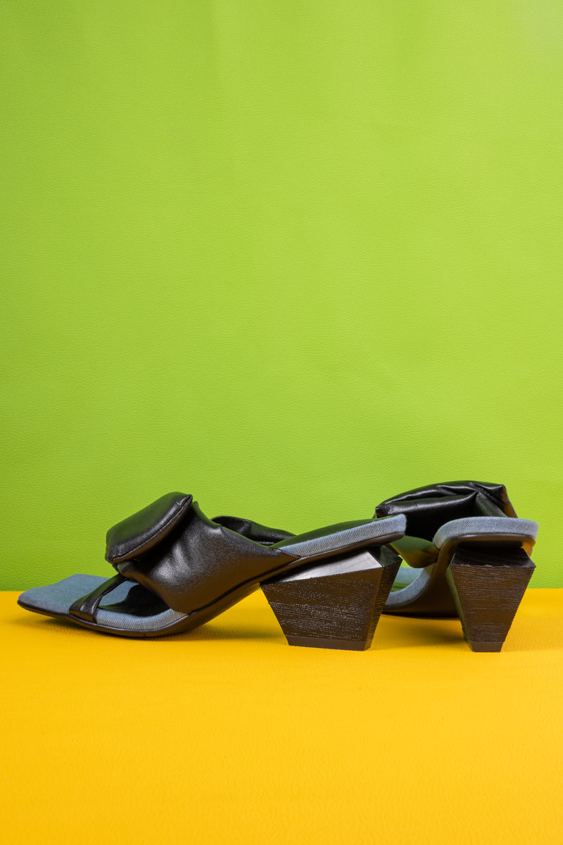 Jady Rose | Amaryllis Wrap Strap Leather Sandal - Black