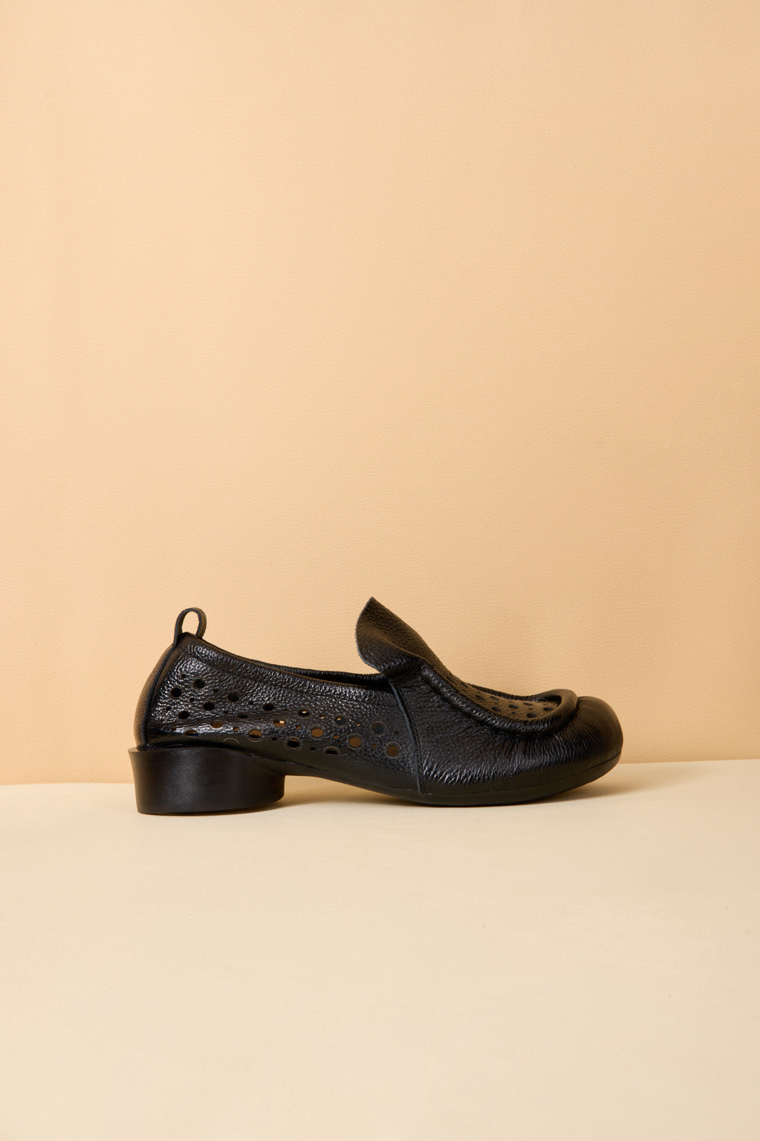 Rumour Has It | Nolita Perforated Leather Loafer - Black