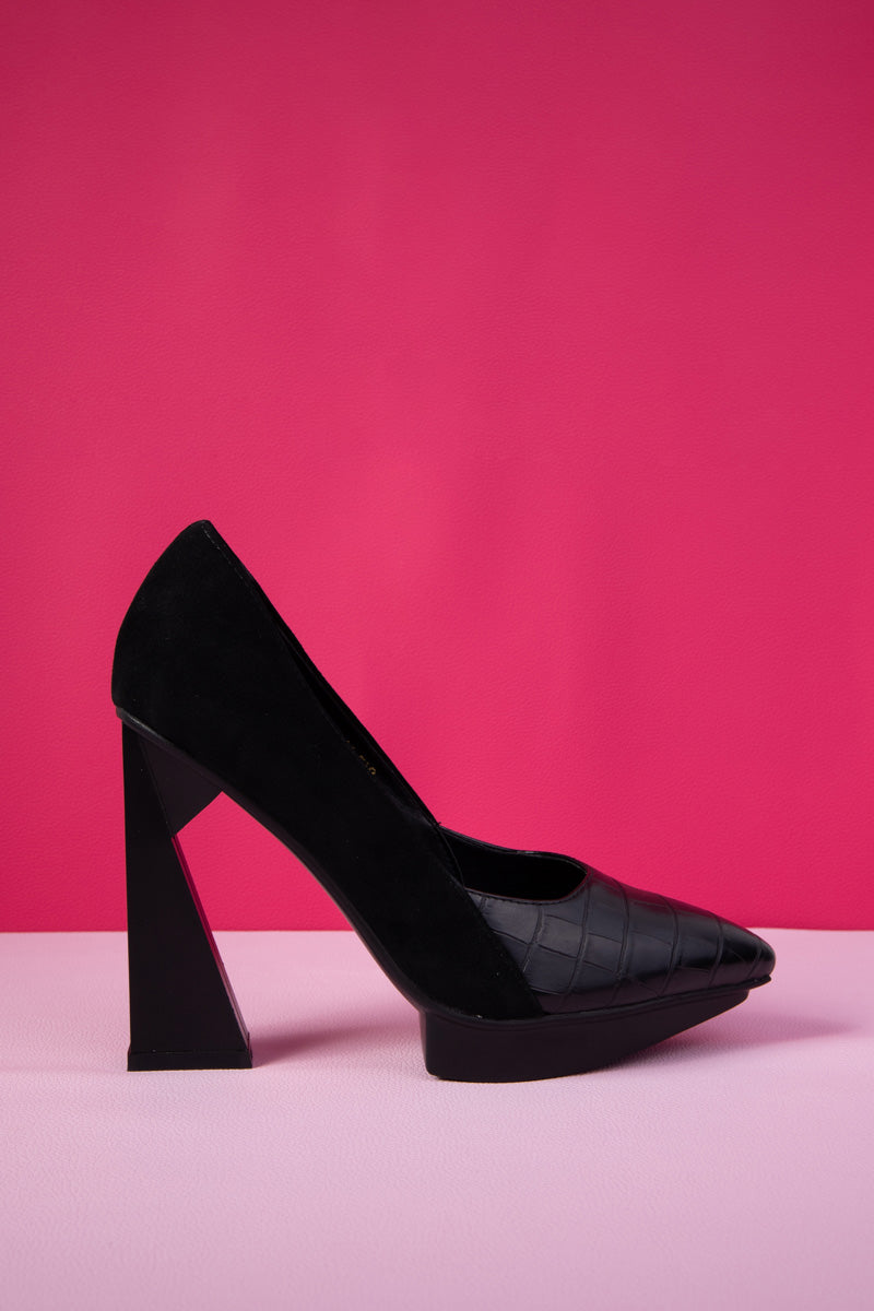 Jady Rose | Copeland Leather Heel Pump - Black