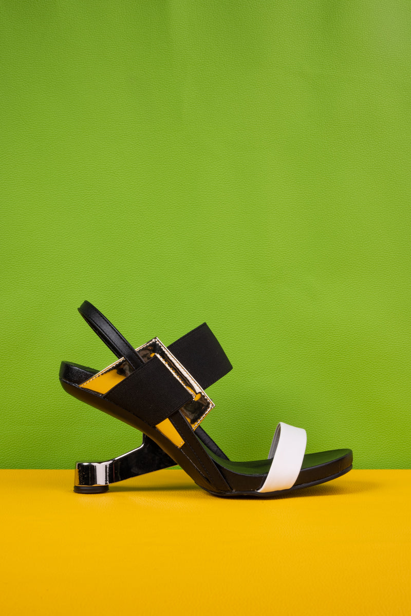 Jady Rose | Saint Jean Strap Leather Heels - Black