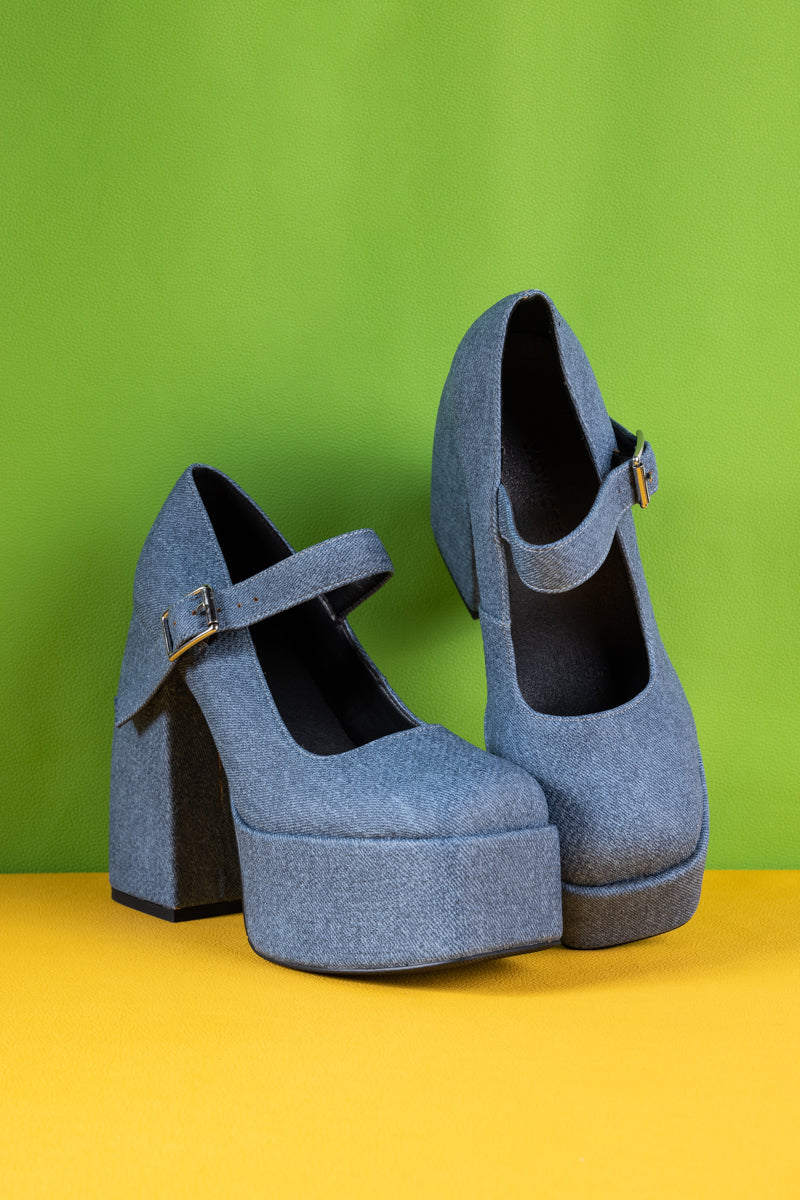 Jady Rose | Camden Chunky Heel Denim Mary Jane