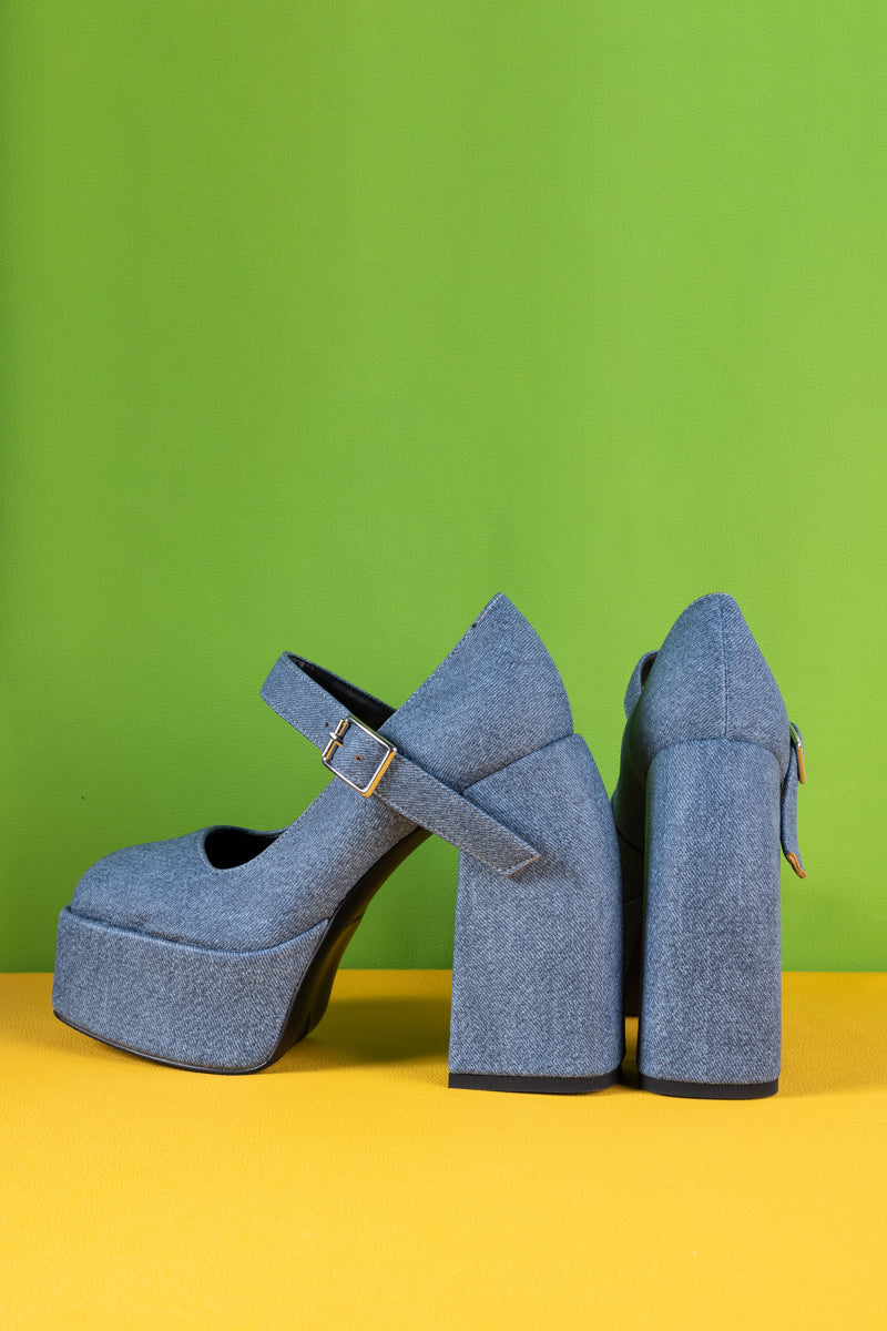 Jady Rose | Camden Chunky Heel Denim Mary Jane