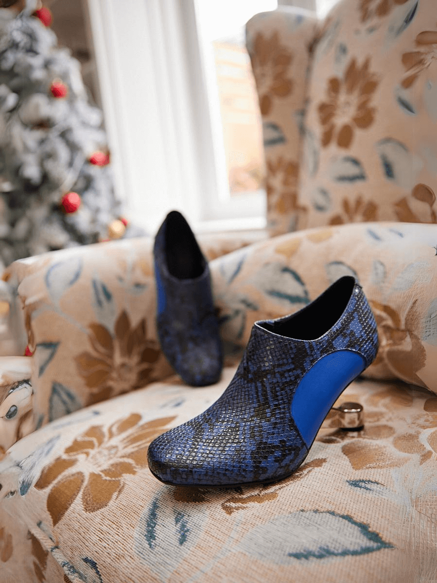 Jady Rose | Miko Leather Heel Boots - Blue