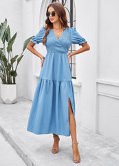 Meadow Smock Midi Dress - Blue