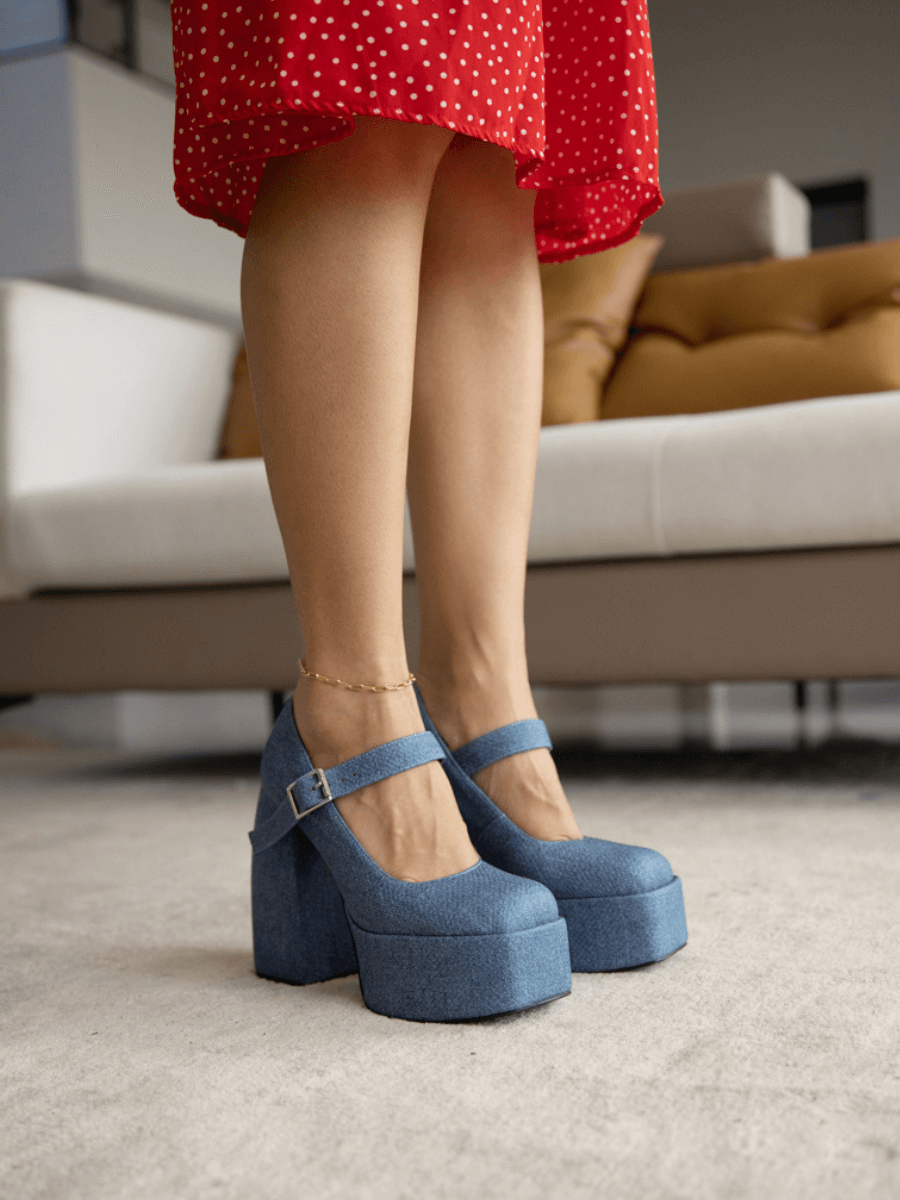 Jady Rose | Camden Chunky Heel Denim Mary Jane