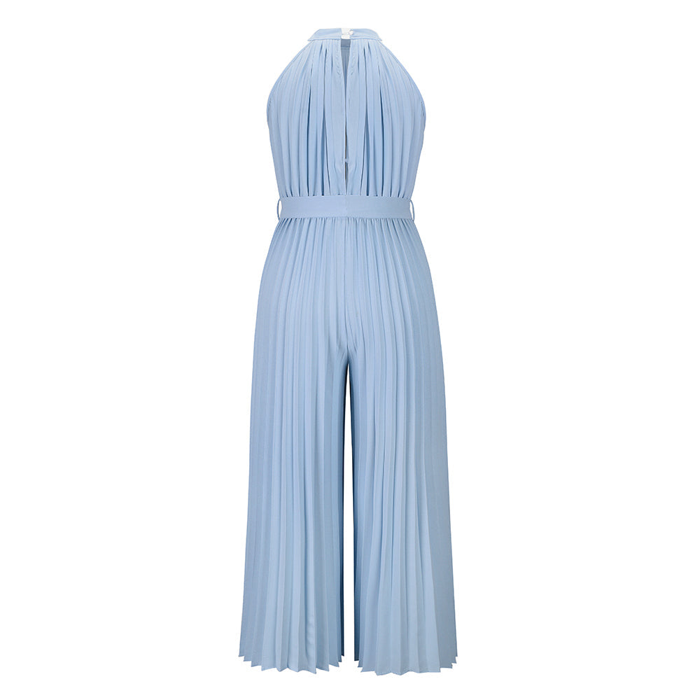 Walter Plisse Halter Neckline Jumpsuit