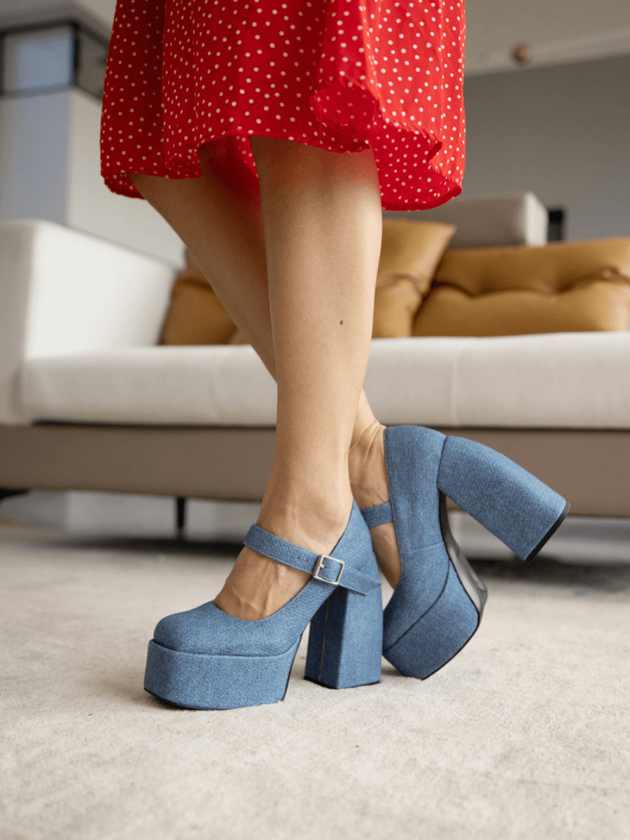 Jady Rose | Camden Chunky Heel Denim Mary Jane