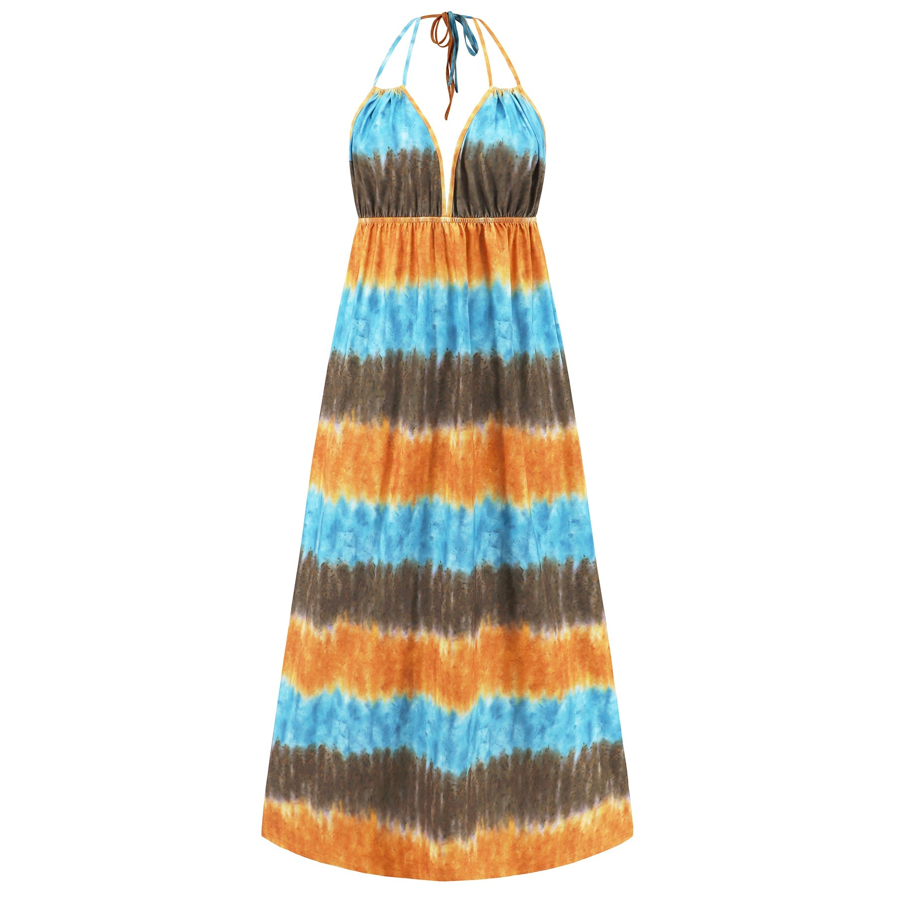 Beach Paradise Tie-Dye Maxi Dress - Blue