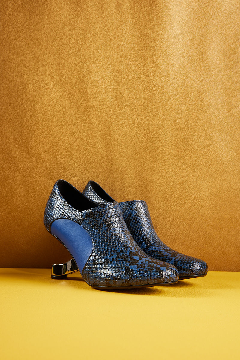 Jady Rose | Miko Leather Heel Boots - Blue