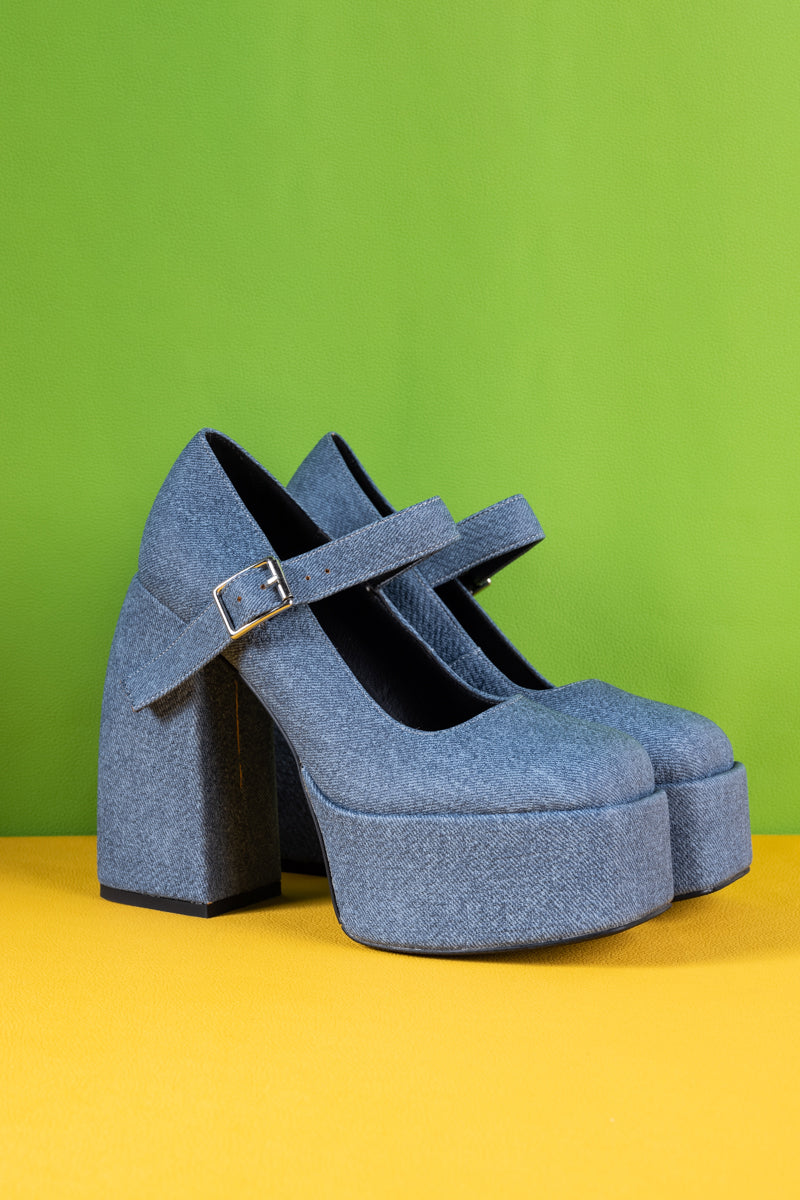 Jady Rose | Camden Chunky Heel Denim Mary Jane